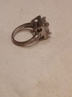 FAUX DIAMOND ENGAGMENT SQUARE ROUND CENTER STONE SILVER TONE Sz 8  RING  #7/14 E — photo 4