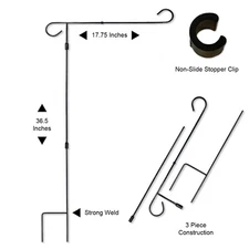 Garden Flag Stand Pole with Non-Slide Flag Clip