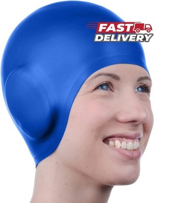 Gorro de Natación 3D Silicona Impermeable con Protección de Oídos para Adultos
