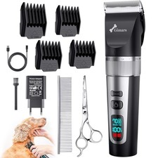Gimars Dog Clippers with Stainless Steel Dog Grooming Scissors Kits - Black