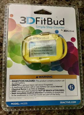 3D FitBud Simple Step Counter Walking 3D Pedometer with Clip and Lanyard A420S