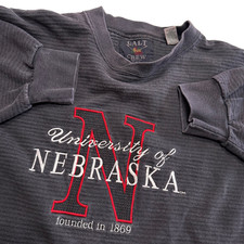 VTG RARE Univ of Nebraska Huskers Galt Crew Grey Football Sweatshirt Men XL USA