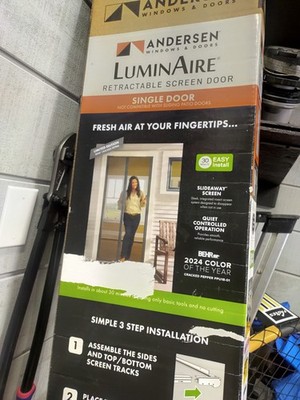 LuminAire Retractable Screen Door for Sliding Doors Fiberglass