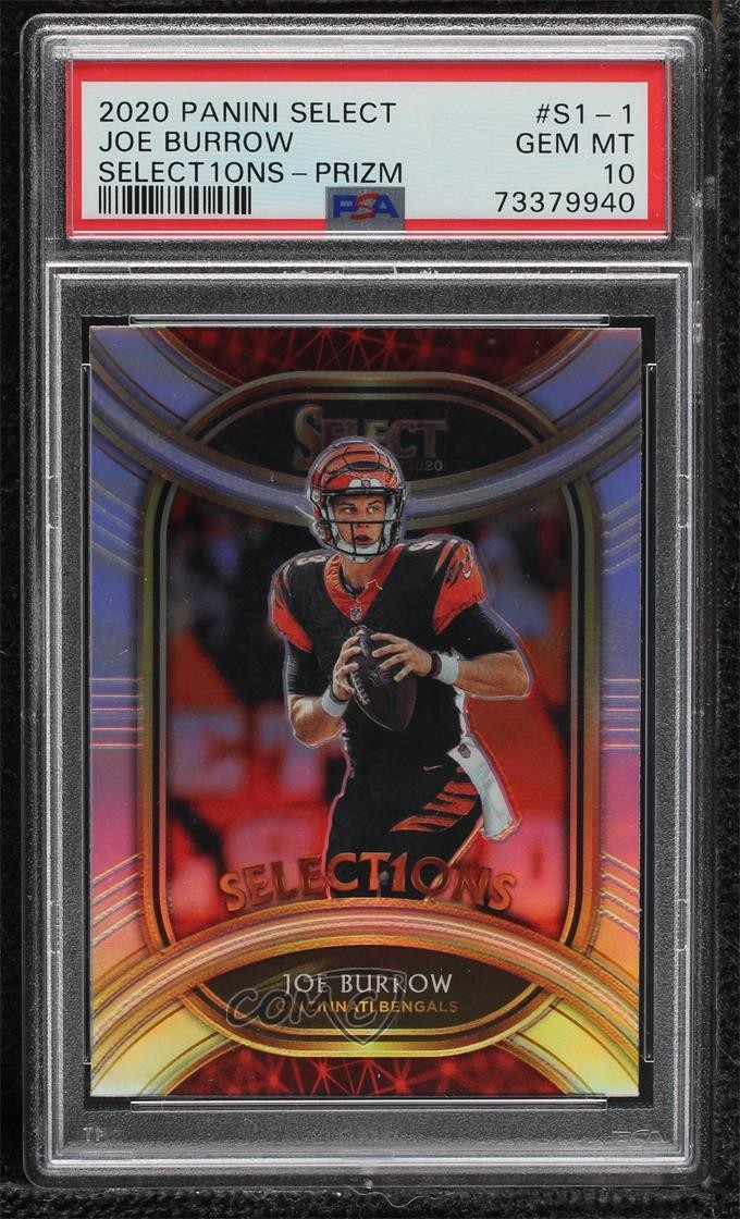 2020 Panini Select Select1ons Silver Prizm Joe Burrow #SI-1 PSA 10 GEM MT zg6