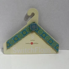 New S 5-6 Lindsay Phillips Switch Flops Melissa Straps w/ Deco Stone