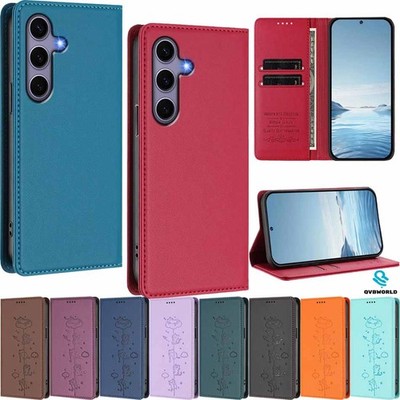 Für Samsung S20 S10 S9 S8 J6 Note 20 10 9 Magnet Prägung Wallet Case Handy Hülle