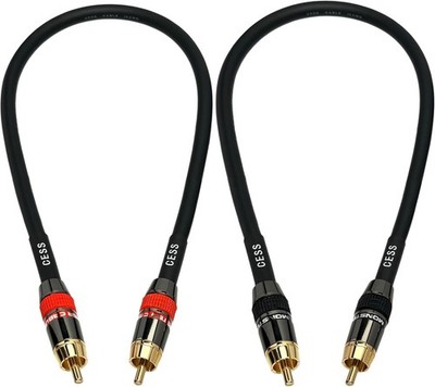 Cess-163-1F Low Noise 12 Gauge Premium RCA Audio Line Patch Cable 1 Foot