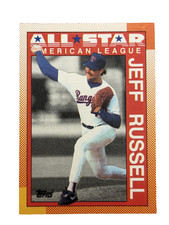 Excellent: Vintage 1990 topps Jeff Russell Texas Rangers Trading Card