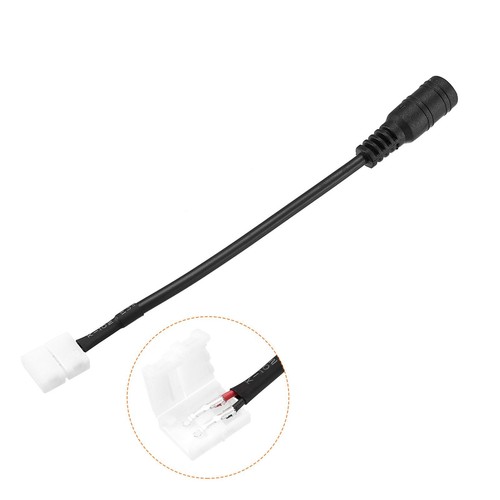 2Pin 10mm Solderless Gapless Connector to DC Female Connector Cable 10Pcs - Picture 3 of 4