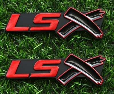 2Pcs LSX Side Rear Lid Boot Trunk 3D Emblem Badge Replacement for Black Red