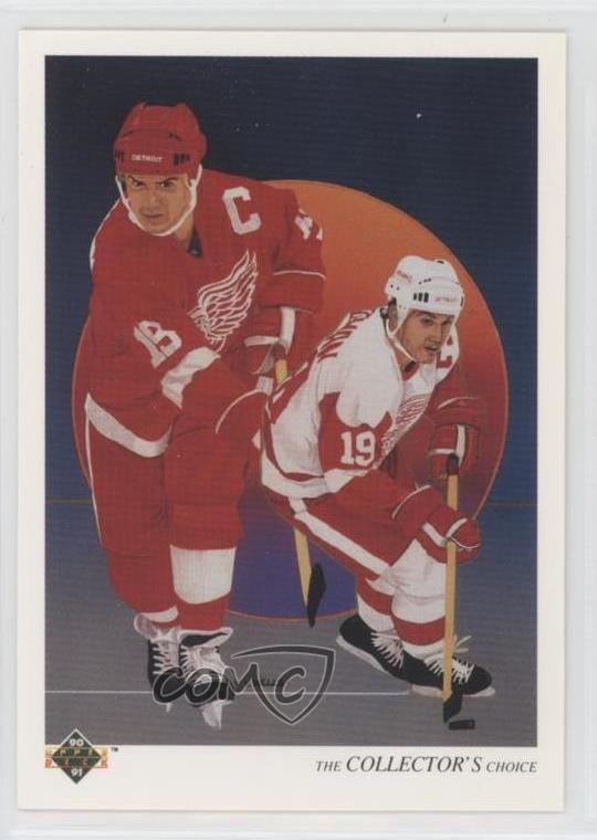 1990-91 Upper Deck Team Checklist French Steve Yzerman #303 HOF 1z4
