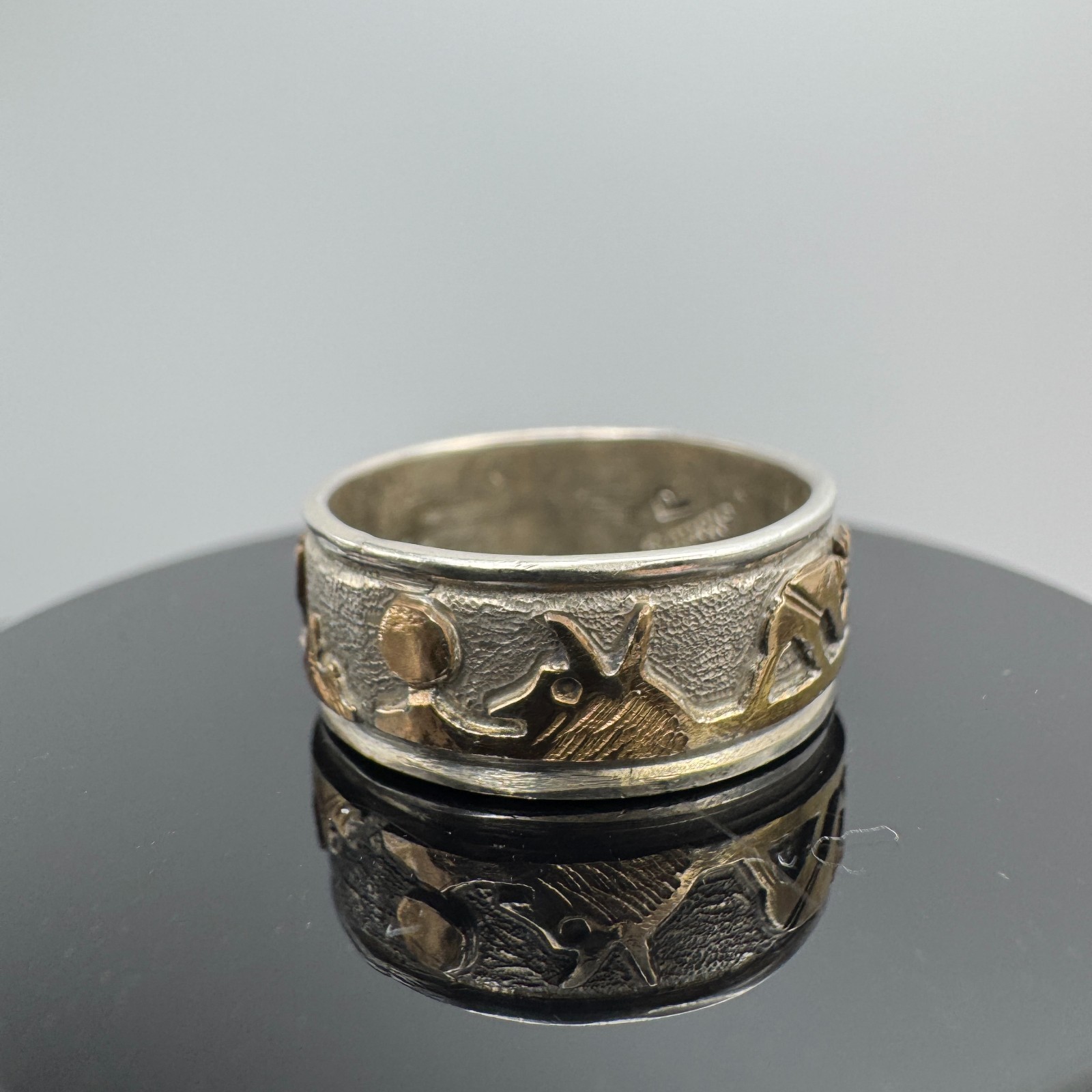 Solid Sterling Silver Ring with Desert Scene / 4.… - image 4
