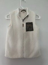 Girls Carters Sherpa Fleece Vest with Leopard Print Pocket