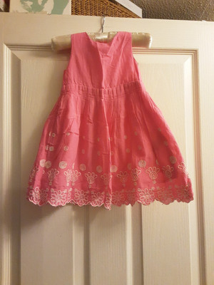 Primark Early Days Pink Embroidered Summer Dress Aged 6-12