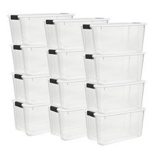 Sterilite 12 Pack Ultra Latching Box Storage ...