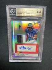 2009 Topps Finest Lesean McCoy Rookie Jersey Autographs Red /15 BGS 9.5