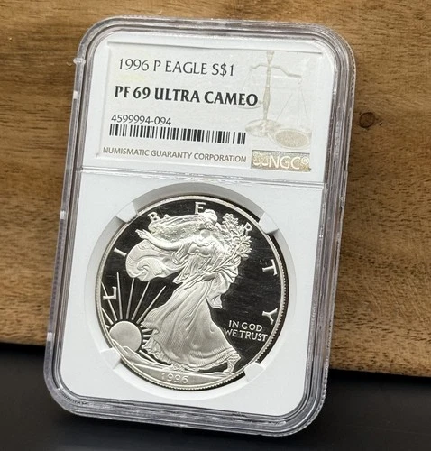 1996 P - Proof Silver American Eagle - NGC PF 69 Ultra Cameo
