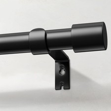 Curtain Rods for Windows 48 to 84, 1 Inch Black Curtain Rod Adjustable, Heavy...