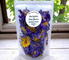 100 Organic Blue Lotus whole Flower, Nymphaea Caerulea, 1/4oz, 1/2oz, 1oz, 2oz