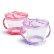 Munchkin Snack Catcher Toddler Cups, 2 Count Pack of 1 , Pink/Purple