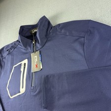 RLX Ralph Lauren Pullover Men’s XL Blue 1/4 Q Zip Luxury Performance Jersey NEW