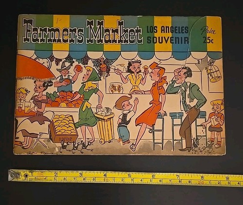Gilmore's Los Angeles Farmers Market Vintage Souvenir Booklet 1940's Illustrated
