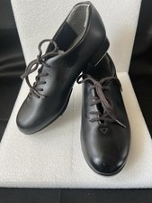 Capezio Tele Tone Tap Shoes Black Lace Up Dance Performance Size 1 M