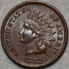 AU-UNC 1882 Indian Head Cent, Highly Lustrous & Barely Circulated.
