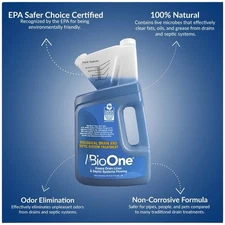 BioOne B164 64 oz. Liquid Drain and Septic System Maintainer Blue