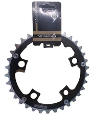 34T Origin8 Chainring 94mm BCD 5-Bolt Sprocket Pinned Black /Silver MTB Aluminum