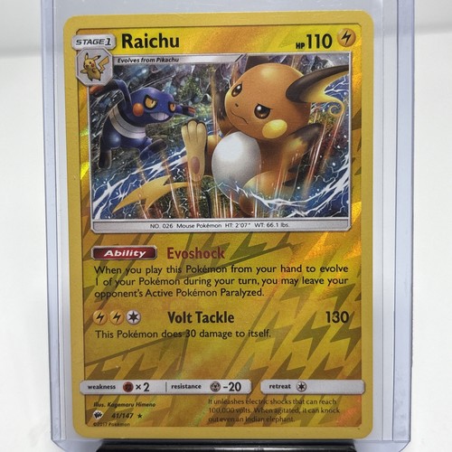 Raichu Rev Reverse Holo SM Burning Shadows Pokemon NM 41/147 Sun & Moon