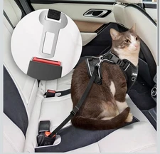 S Black Cat Harness Leash for Walking Adjustable Breathable Anti-Escape