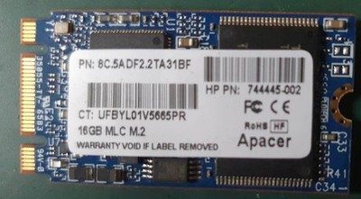 Apacer HP 16GB MLC M.2 SSD 744445-002 8C.5ADF2.2TA31BF UFBYL01NV684H3