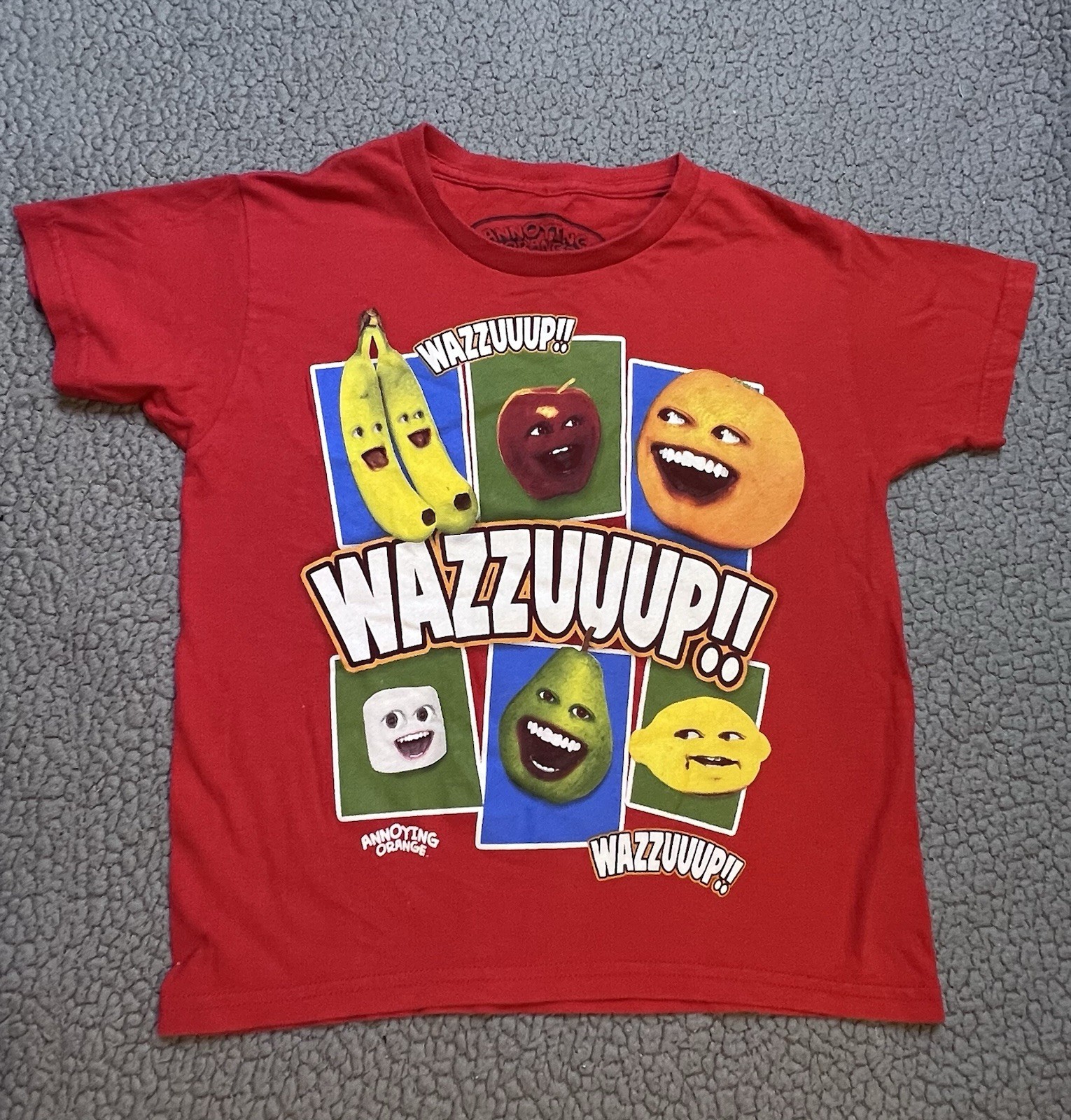 Annoying Orange Graphic Print Short Sleeve T Shirt Little Boys Size 8 Red