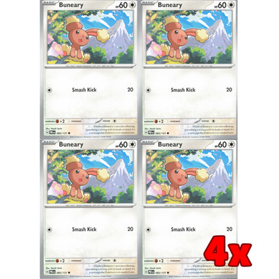 Pokémon TCG 4x Buneary 083/131 Prismatic Evolution Playset NM