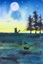 Aceo Original Mixed Media Art