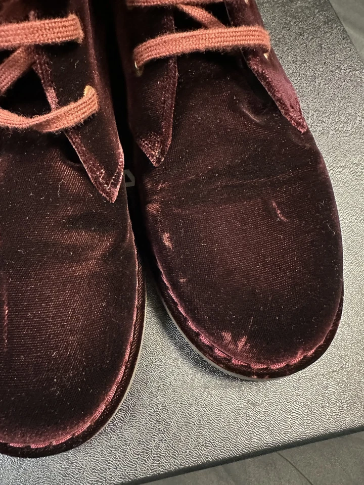 Botas curtas Chanel Burgundy veludo 0G416 10B tamanho 41 (EUA 9.5) - Imagem 3 de 4