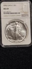 1992 $1 American Silver Eagle NGC MS69 Brown Label