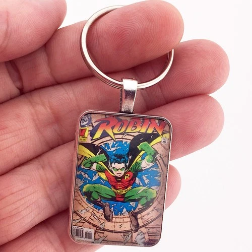 ROBIN #1 Cover Key Ring or Necklace FIRST TIM DRAKE Solo Series DC COMIC BOOK - product listing photo