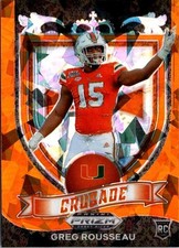 2021 Greg Rousseau Panini Prizm Orange Cracked Ice Crusade Rookie #179 Miami RC