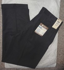 HAGGAR Mens MYNX BLACK PLEATED CLASSIC-FIT DRESS PANTS Size 38 X 32 NEW