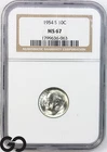 1954-S Roosevelt Dime, NGC MS-67 ** Blast White High Grade!