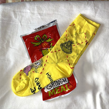2025 McDONALD'S Grinch Socks Christmas Adult Happy Meal Yellow Socks