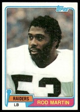 Rod Martin RC 1981 Topps #487 Oakland Raiders