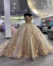3D Floral Quinceanera Dresses Sweetheart Sheath A-Line Prom Gowns Lace Applique