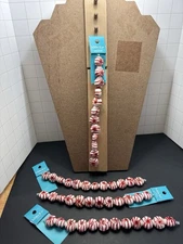 HILDIE & JO GLASS PEPPERMINT BEAD STRAND NEW