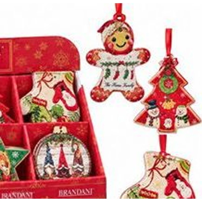 Sottobicchiere Natale Christmas Ceramica Sughero BRANDANI Mini Decori Assortiti, fotografia 5 di 9
