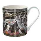 Fair Isle Puffins Fine Bone China Mug by Angela Harding - New Boxed Sea Birds