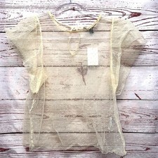 Banana Republic Sheer Lace Polka-Dot Top Size Medium