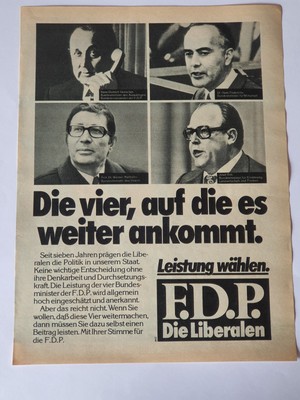 F.D.P Die Liberalen   - Werbung von 1976 (W1)